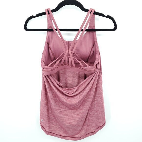 Lululemon Moment To Movement 2-In-1 Tank Size 6 Heathered Cherry Tint (Pink) - Picture 3 of 11